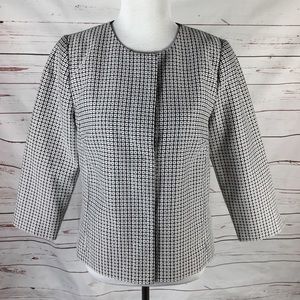 Talbots Suit Jacket Black & White Design Size 10